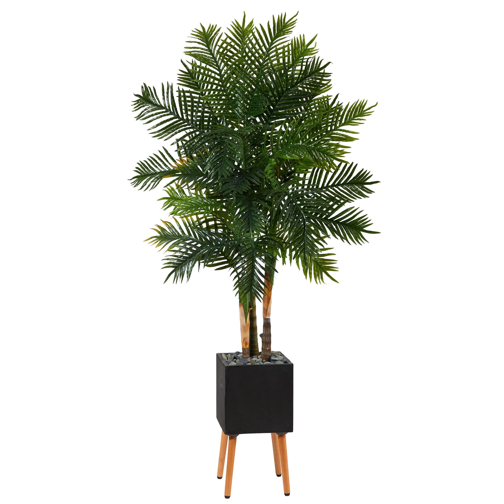 70-inch Areca Palm artificial tree with realistic fronds, perfect for low-maintenance greenery in living rooms or offices