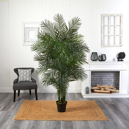 Stylish artificial Areca Palm Tree in a cozy corner, ideal for sustainable, maintenance-free home decor