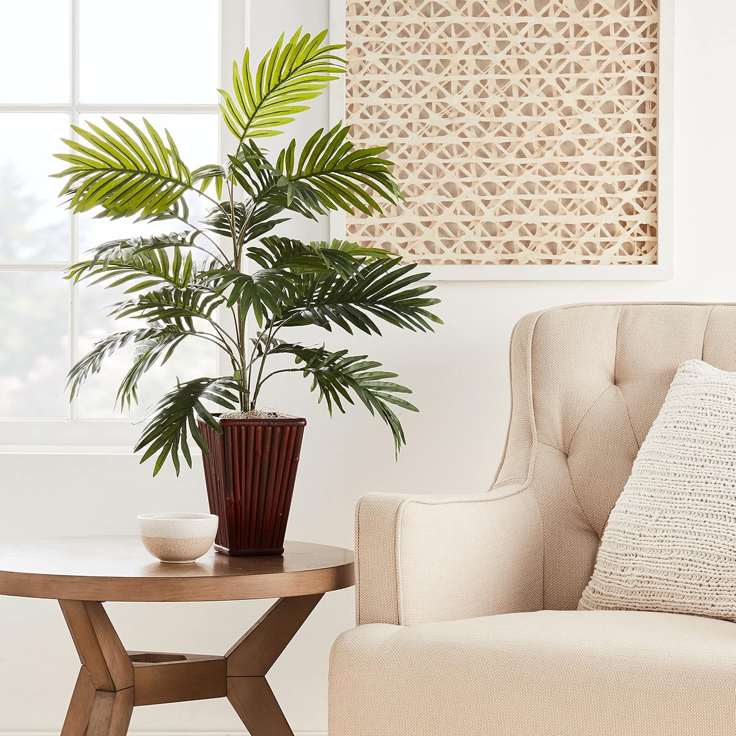 areca palm decoration Areca Palm in Bamboo Vase