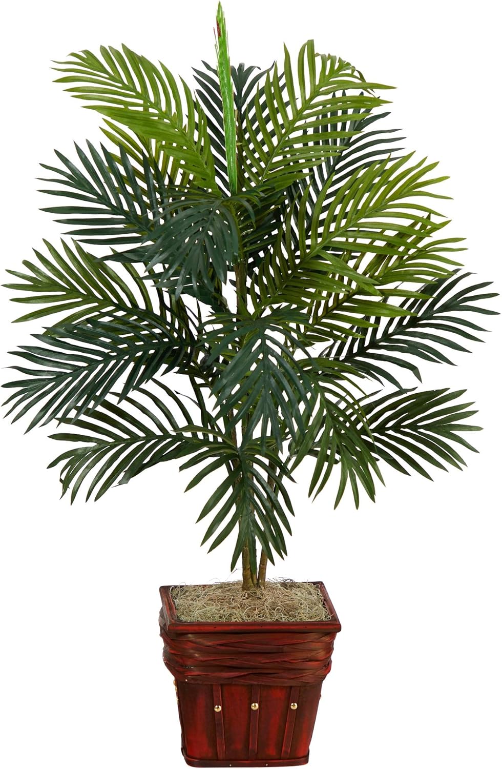 Tropical artificial Areca Palm in wicker planter